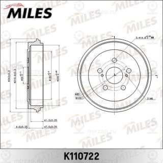 Тормозной барабан MILES K110722