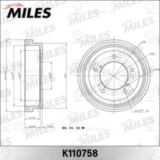 Тормозной барабан MILES K110758
