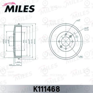 Тормозной барабан MILES K111468