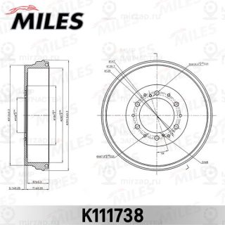 Тормозной барабан MILES K111738