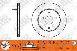 Диск тормозной NISSAN X-TRAIL 2.0 2007 - 2013; NISSAN X-TRAIL 2.5 2007 - 2013; N NIBK RN1234
