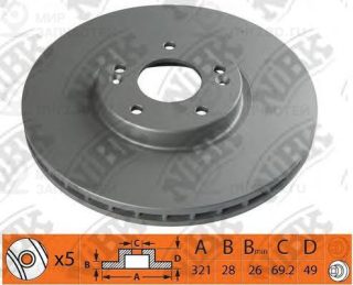 Диск тормозной NIBK NIBK RN1349