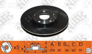 Диск Торм. Lexus Rx 300 00-03 NIBK RN1442