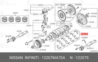 Запчасть NISSAN 12207MA70A