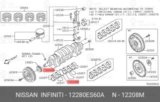 Запчасть NISSAN 12280ES60A