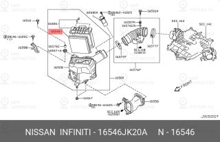Запчасть NISSAN 16546JK20A