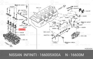 Запчасть NISSAN 166005X00A