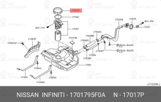 Запчасть NISSAN 1701795F0A
