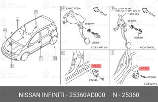 Запчасть NISSAN 25360AD000