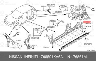 Запчасть NISSAN 768501KA6A