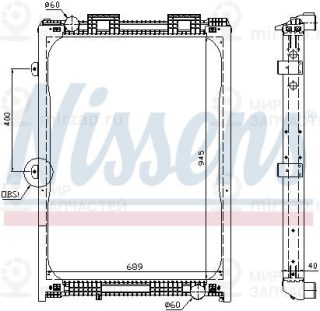Радиатор охлаждения двигателя NISSENS 62870A