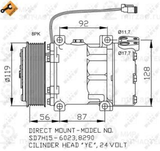 Компрессор кондиционера NRF 32703