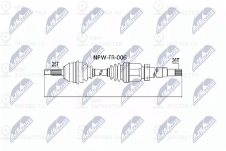Приводной вал NTY NPWFR006