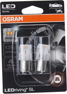 Лампа Py21w 12V 1,3W Ledriving, 2Шт. Блистер OSRAM 7507DYP02B