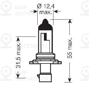 Лампа накаливания, фара дальнего света OSRAM 9006XS