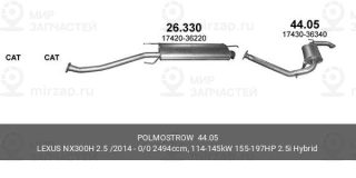 Глушитель Задн Часть Lexus: Nx300h 2.5I Hybrid POLMOSTROW 4405
