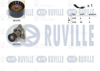 Комплект поликлинового ремня RUVILLE 570106