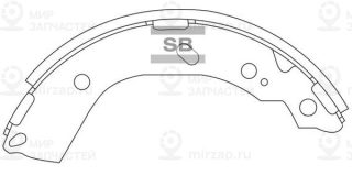 Колодки торм.барабанные. Hyundai GETZ (TB)(1.1, 1.4, 1.6, 1.5CRDi)(02-)(drum siz SANGSIN SA132