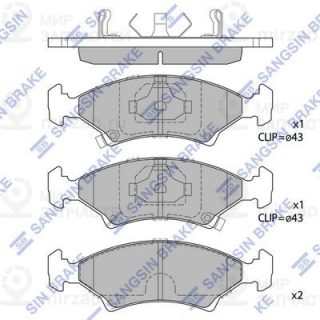 Комплект тормозных колодок (дисковый тормоз) SANGSIN SP1063