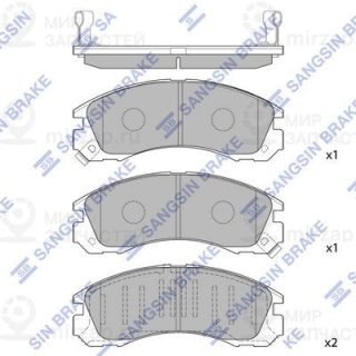 Комплект тормозных колодок (дисковый тормоз) SANGSIN SP1068