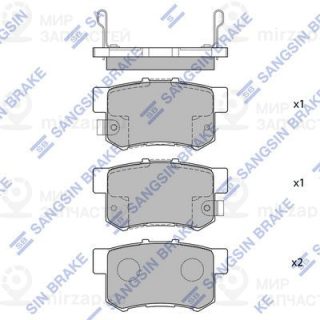 Комплект тормозных колодок (дисковый тормоз) SANGSIN SP1076R