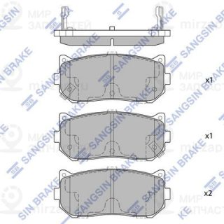 Комплект тормозных колодок (дисковый тормоз) SANGSIN SP1079R