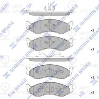 Комплект тормозных колодок (дисковый тормоз) SANGSIN SP1112