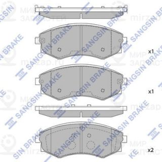 Комплект тормозных колодок (дисковый тормоз) SANGSIN SP1144
