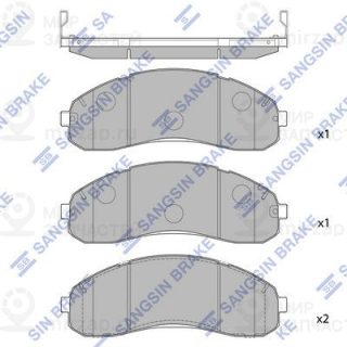 Комплект тормозных колодок (дисковый тормоз) SANGSIN SP1148