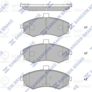Комплект тормозных колодок (дисковый тормоз) SANGSIN SP1152