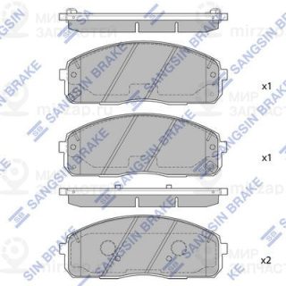 Комплект тормозных колодок (дисковый тормоз) SANGSIN SP1174A