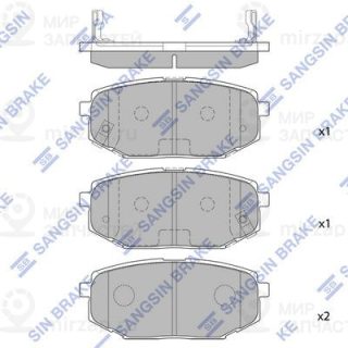 Комплект тормозных колодок (дисковый тормоз) SANGSIN SP1185
