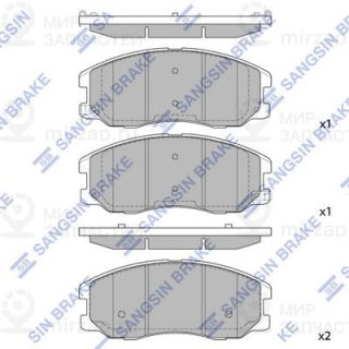 Комплект тормозных колодок (дисковый тормоз) SANGSIN SP1204
