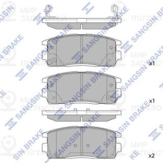 Комплект тормозных колодок (дисковый тормоз) SANGSIN SP1205