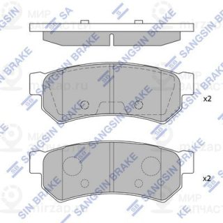 Комплект тормозных колодок (дисковый тормоз) SANGSIN SP1257