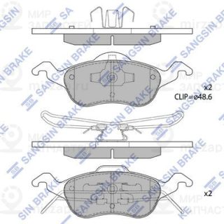 Комплект тормозных колодок (дисковый тормоз) SANGSIN SP1259