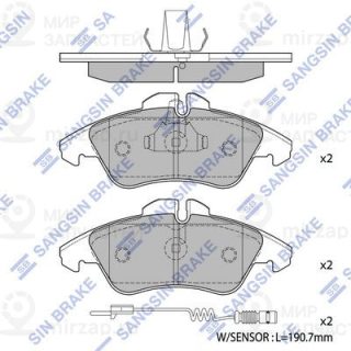 Комплект тормозных колодок (дисковый тормоз) SANGSIN SP1273