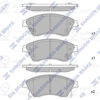 Комплект тормозных колодок (дисковый тормоз) SANGSIN SP1362