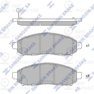 Комплект тормозных колодок (дисковый тормоз) SANGSIN SP1460