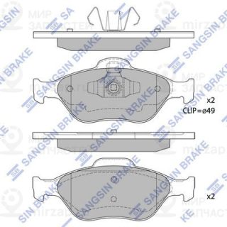 Комплект тормозных колодок (дисковый тормоз) SANGSIN SP1565