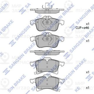 Комплект тормозных колодок (дисковый тормоз) SANGSIN SP1703