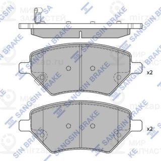 Комплект тормозных колодок (дисковый тормоз) SANGSIN SP2126F