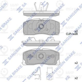 Комплект тормозных колодок (дисковый тормоз) SANGSIN SP2154