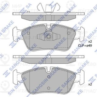 Комплект тормозных колодок (дисковый тормоз) SANGSIN SP2160