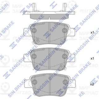 Комплект тормозных колодок (дисковый тормоз) SANGSIN SP2184