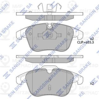 Комплект тормозных колодок (дисковый тормоз) SANGSIN SP2207
