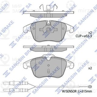 Комплект тормозных колодок (дисковый тормоз) SANGSIN SP2207A