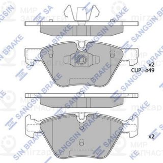 Комплект тормозных колодок (дисковый тормоз) SANGSIN SP2214