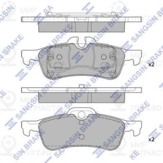 Комплект тормозных колодок (дисковый тормоз) SANGSIN SP2244