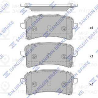 Комплект тормозных колодок (дисковый тормоз) SANGSIN SP2511
